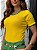 T-SHIRT CANELADA BICOLOR - AMARELO - Imagem 3