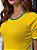 T-SHIRT CANELADA BICOLOR - AMARELO - Imagem 2