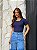 T-SHIRT CANELADA BICOLOR - AZUL MARINHO - Imagem 1