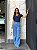T-SHIRT CANELADA BICOLOR - AZUL MARINHO - Imagem 4