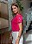 T-SHIRT BORBOLETAS BORDADO NA MANGA - ROSA PINK - Imagem 1