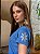 T-SHIRT FLOR BORDADO NA MANGA - AZUL JEANS - Imagem 3