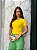 T-SHIRT CANELADA C/VIVO - AMARELO - Imagem 1