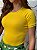 T-SHIRT CANELADA C/VIVO - AMARELO - Imagem 2