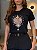 T-SHIRT DTF OSTENSÓRIO FLORES - PRETO - Imagem 3