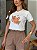 T-SHIRT DTF LARANJA E BORBOLETAS - OFF WHITE - Imagem 3