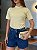 T-SHIRT GOLA ALTA LISA - AMARELO BRULEE - Imagem 3