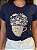 T-SHIRT DTF XÍCARA DE FLORES - AZUL MARINHO - Imagem 2