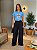 T-SHIRT DTF CRUZ FLORES ROSAS - AZUL JEANS - Imagem 4