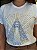 T-SHIRT DTF NOSSA SENHORA STRASS AZUL - BRANCO - Imagem 2