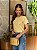 T-SHIRT BORDADA FLORES - AMARELO BRULEE - Imagem 1