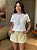 T-SHIRT DTF GATO FLORAL - OFF WHITE - Imagem 1