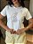 T-SHIRT DTF GATO FLORAL - OFF WHITE - Imagem 3