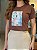 T-SHIRT DTF NOSSA SENHORA FLORES COLORIDAS - MARROM - Imagem 3