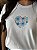 T-SHIRT DTF CORAÇÃO FLORES AZUIS - BRANCO - Imagem 2