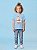 T-SHIRT INFANTIL DTF LHAMA CORAÇÕES - AZUL CÉU - Imagem 1