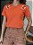 T-SHIRT BORDADA RAMO DE FLORES OMBRO - LARANJA - Imagem 4
