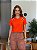 T-SHIRT BORDADA RAMO DE FLORES OMBRO - LARANJA - Imagem 1