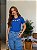 T-SHIRT BORDADA RAMO DE FLORES GOLA - AZUL BIC - Imagem 1