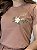 T-SHIRT BORDADA FLOR APLICAÇÃO - MOCHA MOUSSE - Imagem 2