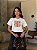 T-SHIRT DTF LISTRAS FLORAIS - OFF WHITE - Imagem 1