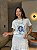 T-SHIRT DTF MEDALHA DE SÃO BENTO FLORAL - OFF WHITE - Imagem 1