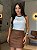 REGATA CANELADA BICOLOR (MARROM) - OFF WHITE - Imagem 1