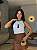 REGATA CANELADA DTF BICOLOR URSA POA VERDE - OFF WHITE - Imagem 1