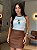 REGATA CANELADA DTF BICOLOR URSO COFFEE - OFF WHITE - Imagem 1