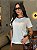 T-SHIRT LISA BICOLOR (MARROM) - OFF WHITE - Imagem 1