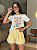 T-SHIRT DTF BICOLOR LA DOLCE VITA LISTRAS - OFF WHITE(AMARELO) - Imagem 1