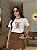 T-SHIRT DTF BICOLOR URSO PURE LOVE - OFF WHITE(MOCACCINO) - Imagem 1