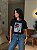 T-SHIRT DTF CACHORRO CAFÉ LISTRAS - PRETO - Imagem 1