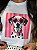 T-SHIRT DTF DALMATA LISTRAS ROSAS - BRANCO - Imagem 2
