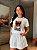 T-SHIRT DTF CACHORRO OCULOS DE CORAÇÃO - OFF WHITE - Imagem 1