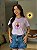 T-SHIRT DTF IMACULADO CORAÇÃO FLORAL - LILAS - Imagem 1