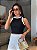 CROPPED RIBANA BICOLOR (BRANCO) - PRETO - Imagem 1