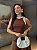 CROPPED RIBANA BICOLOR (OFF WHITE) - MARROM - Imagem 1
