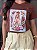 T-SHIRT DTF NOSSA SENHORA CONTORNO DE FLORES - MARROM - Imagem 2