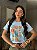 T-SHIRT DTF MOSAICO FLOES DE PRIMAVERA - AZUL CÉU - Imagem 1