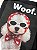 T-SHIRT DTF CACHORRO WOOF - PRETO - Imagem 2