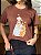 T-SHIRT DTF NOSSA SENHORA FLORES AMARELAS - MARROM - Imagem 3