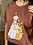 T-SHIRT DTF NOSSA SENHORA FLORES AMARELAS - MARROM - Imagem 2