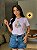 T-SHIRT DTF JESUS CRISTO RAMOS DE FLORES - LILAS - Imagem 1
