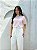 T-SHIRT GOLA ALTA LISA - ROSA ROMANTIC - Imagem 3