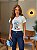 T-SHIRT DTF BOTA AZUL E FLORES - Imagem 1