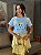 T-SHIRT DTF LINDINHA LISTRAS - AZUL CEU - Imagem 1