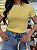 T-SHIRT CANELADA - AMARELO MANTEIGA - Imagem 3