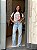 T-SHIRT DTF MOSAICO FLORES LARANJAS - BRANCO - Imagem 4