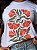 T-SHIRT DTF MOSAICO FLORES LARANJAS - BRANCO - Imagem 2